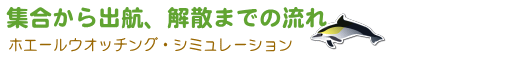 ホエールウオッチング・シミュレーション-集合・出航から帰港までの流れ