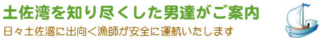 土佐湾を知り尽くした男達がご案内-日々土佐湾に出向く漁師が安全に運航いたします